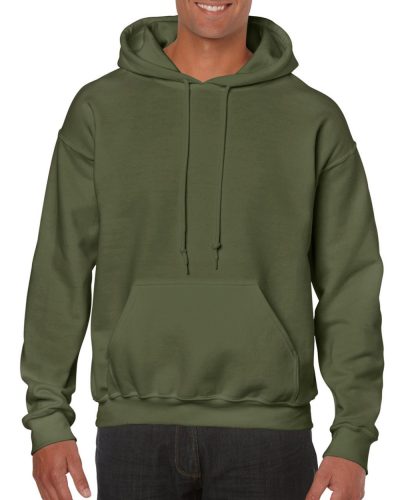 Kenguru zsebes kapucnis pulóver, Gildan GI18500, Military Green-4XL