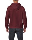 Cipzáras kenguru zsebes kapucnis pulóver, Gildan GI18600, Maroon-2XL