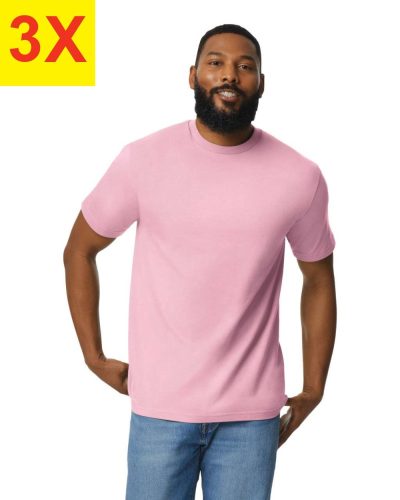 3 db pamut póló csomagban Gildan GI3000, 3 Light Pink-3XL