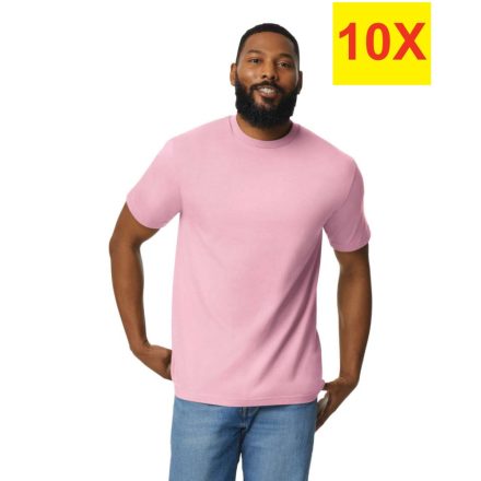 10 db-os pólócsomagban Gildan pamut póló GI3000, Light Pink-XS