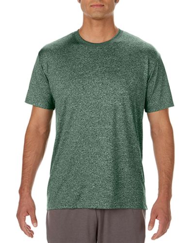 Rövid ujjú Actíve Fit férfi sport póló, Gildan GI46000, Heather Sport Dark Green-S