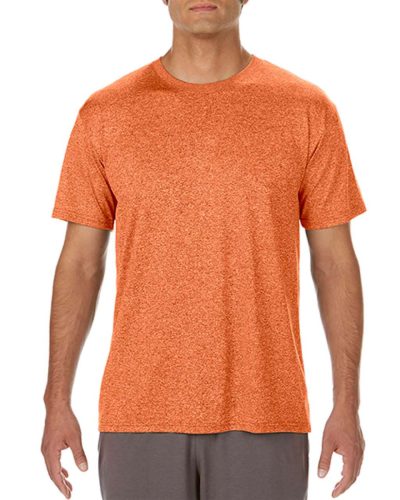 Rövid ujjú Actíve Fit férfi sport póló, Gildan GI46000, Heather Sport Orange-S