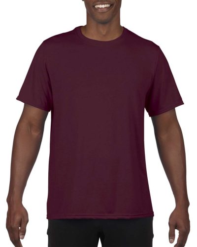 Rövid ujjú Actíve Fit férfi sport póló, Gildan GI46000, Sport Dark Maroon-S