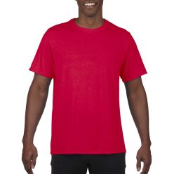   Rövid ujjú Actíve Fit férfi sport póló, Gildan GI46000, Sport Scarlet Red-S