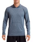 Hosszú ujjú kapucnis Aktív Fit férfi póló, Gildan GI46500, Heather Sport Dark Navy-2XL