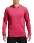 Hosszú ujjú kapucnis Aktív Fit férfi póló, Gildan GI46500, Heather Sport Scarlet Red-3XL