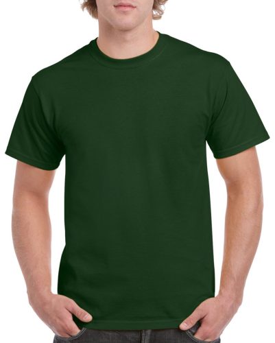 Rövid ujjú klasszikus szabású póló, Gildan GI5000, Forest Green-3XL