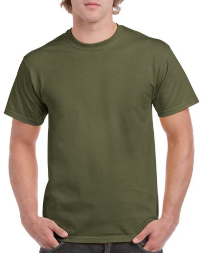 Rövid ujjú klasszikus szabású póló, Gildan GI5000, Military Green-4XL