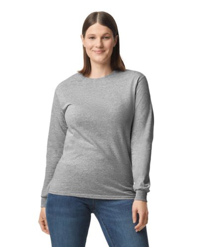 Klasszikus szabású hosszú ujjú póló, Gildan GI5400, Sport Grey-2XL