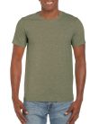 Softstyle rövid ujjú környakas póló, Gildan GI64000, Heather Military Green-3XL