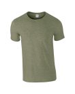 Softstyle rövid ujjú környakas póló, Gildan GI64000, Heather Military Green-4XL