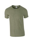 Softstyle rövid ujjú környakas póló, Gildan GI64000, Heather Military Green-L