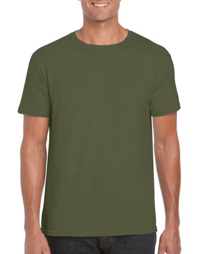 Softstyle rövid ujjú környakas póló, Gildan GI64000, Military Green-2XL