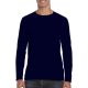 Softstyle hosszú ujjú pamut póló, Gildan GI64400, Navy-2XL