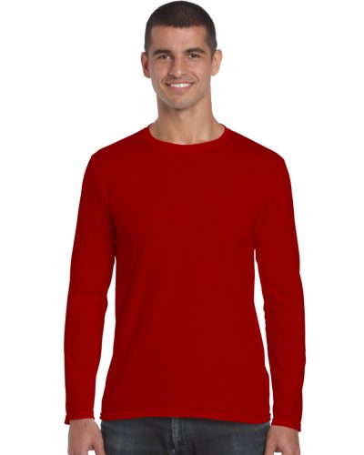 Softstyle hosszú ujjú pamut póló, Gildan GI64400, Red-2XL