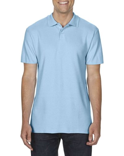 Softstyle dupla piké galléros póló, Gildan GI64800, Light Blue-4XL