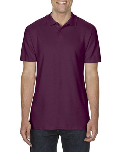 Softstyle dupla piké galléros póló, Gildan GI64800, Maroon-4XL