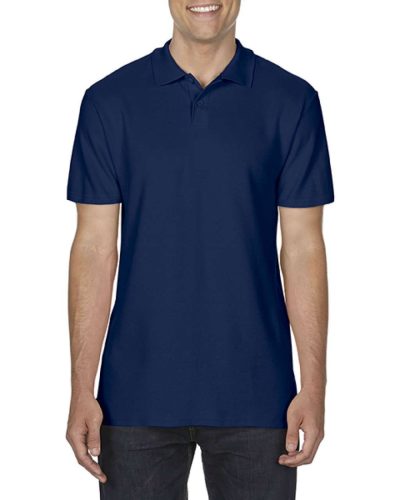 Softstyle dupla piké galléros póló, Gildan GI64800, Navy-2XL