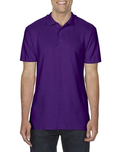 Softstyle dupla piké galléros póló, Gildan GI64800, Purple-2XL