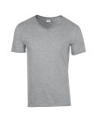 V-nyakú rövid ujjú pamut póló, Gildan GI64V00, RS Sport Grey-2XL