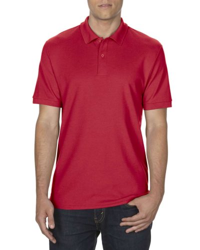 DryBlend férfi galléros póló dupla piké anyagból, Gildan GI75800, Red-3XL