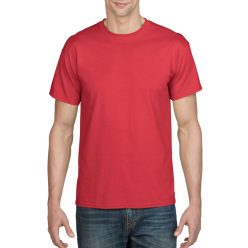 Rövid ujjú kereknyakú unisex póló, Gildan GI8000, Red-S