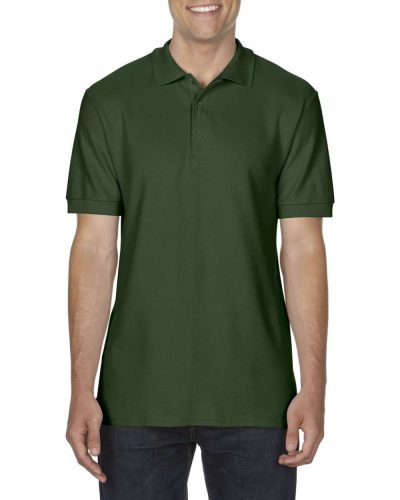 Prémium dupla piké kötésű galléros férfi póló, Gildan GI85800, Forest Green-3XL