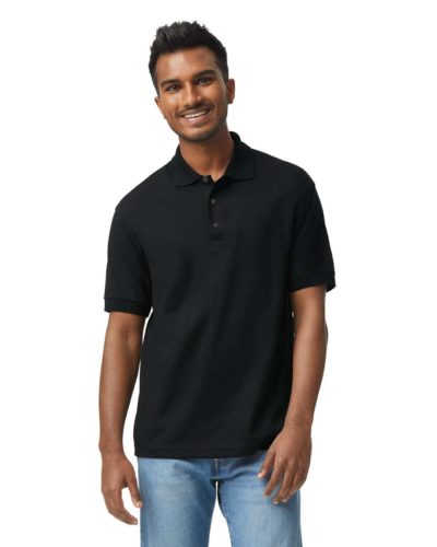 DryBlend rövid ujjú galléros férfi póló, Gildan GI8800, Black-2XL