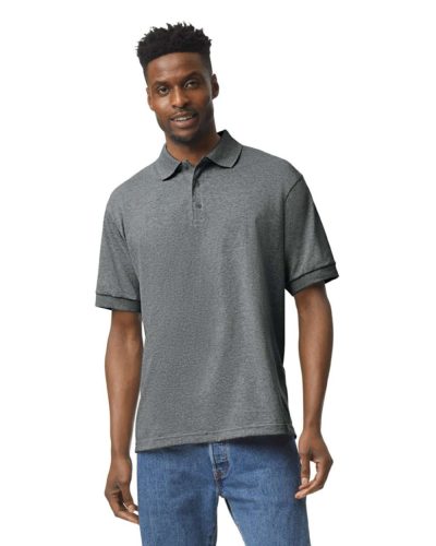 DryBlend rövid ujjú galléros férfi póló, Gildan GI8800, Graphite Heather-2XL