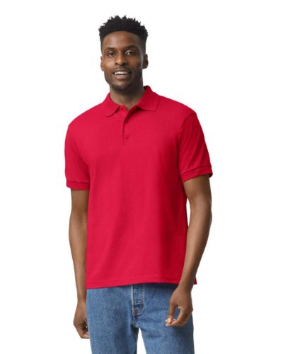 DryBlend rövid ujjú galléros férfi póló, Gildan GI8800, Red-3XL