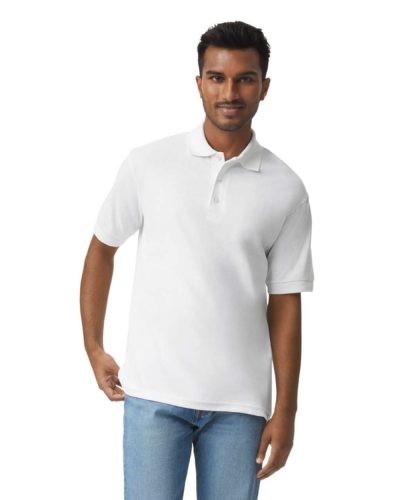 DryBlend rövid ujjú galléros férfi póló, Gildan GI8800, White-2XL