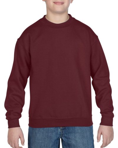 Kereknyakú gyerekpulóver, Gildan GIB18000, Maroon-XS