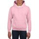 Kapucnis gyerekpulóver kenguruzsebbel, Gildan GIB18500, Light Pink-XL