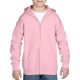 Cipzáros kapucnis gyerekpulóver, Gildan GIB18600, Light Pink-XL