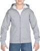 Cipzáros kapucnis gyerekpulóver, Gildan GIB18600, Sport Grey-XS