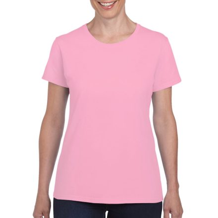 Kerknyakú karcsusított női póló, Gildan GIL5000, Light Pink-2XL