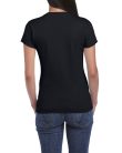 Softstyle testhez álló rövid ujjú női póló, Gildan GIL64000, Black-2XL