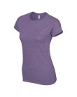 Softstyle testhez álló rövid ujjú női póló, Gildan GIL64000, Heather Purple-2XL