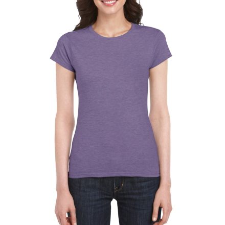 Softstyle testhez álló rövid ujjú női póló, Gildan GIL64000, Heather Purple-XL