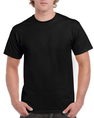 Klasszikus szabású rövid ujjú kereknyakú póló, Gildan GIH000, Black-3XL