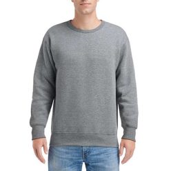   Kereknyakú unisex pulóver, Gildan GIHF000, Graphite Heather-S