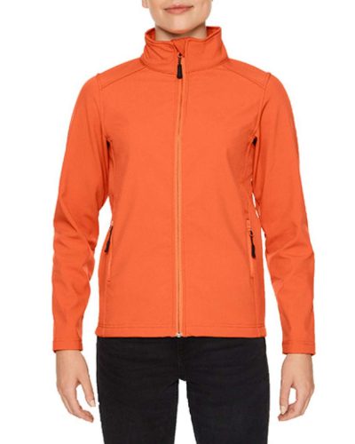 Karcsúsított softshell cipzáros női dzseki, Gildan GILSS800, Orange-3XL