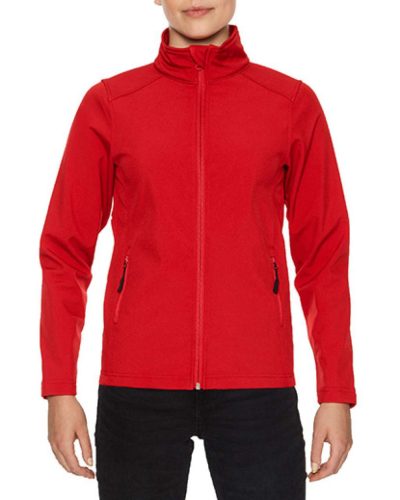 Karcsúsított softshell cipzáros női dzseki, Gildan GILSS800, Red-2XL