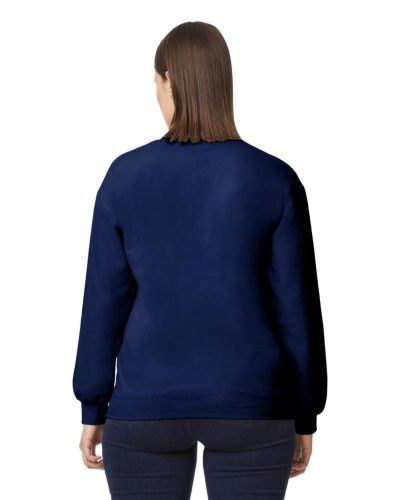 Környakú uniszex pulóver, Gildan GISF000, Navy-3XL