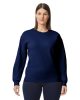 Környakú uniszex pulóver, Gildan GISF000, Navy-3XL