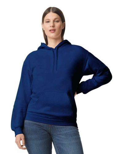 Softstyle kapucnis pulóver kenguruzsebbel, Gildan GISF500, Navy-5XL