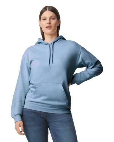 Softstyle kapucnis pulóver kenguruzsebbel, Gildan GISF500, Stone Blue-2XL