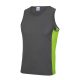 JC008 kétszínű férfi sport trikó Just Cool, Charcoal/Lime Green-2XL