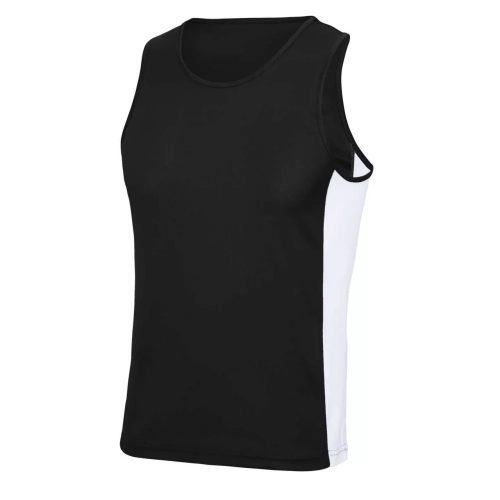 JC008 kétszínű férfi sport trikó Just Cool, Jet Black/Arctic White-2XL