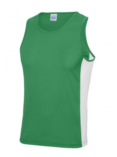 JC008 kétszínű férfi sport trikó Just Cool, Kelly Green/Arctic White-2XL